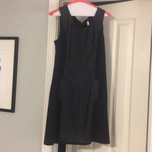 Black leather dress w/pockets